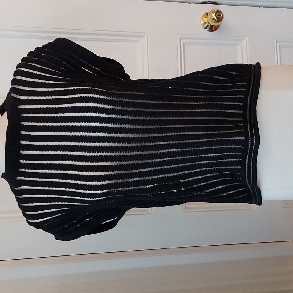 Phillip Lim 3.1 medium sheer knit navy blue top